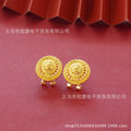 Wholesale cross-border middle eastern rotating floral design gold plated necklace pendant earrings ring three-piece jewelry set