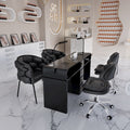 New arrival marble widened 45 porcelain surface manicure table and chair suit economical single and double multi-functional odor-free carbon steel paint