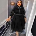 new arrival african plus size women's clothing lace lapel skirt three-piece set   fashiondress