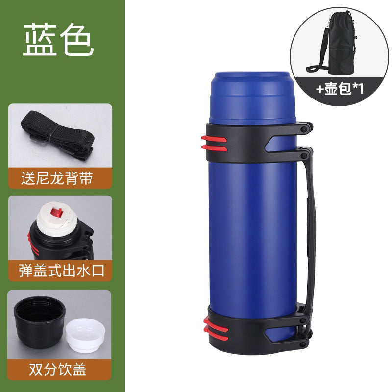 Large capacity stainless steel travel kettle 304 outdoor sports insulated hot and cold water bottle household thermos advertising gift