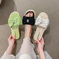 Women's summer new arrival: chic bow-tie slides - stylish and perfect for home, vacation, beach, and poolside