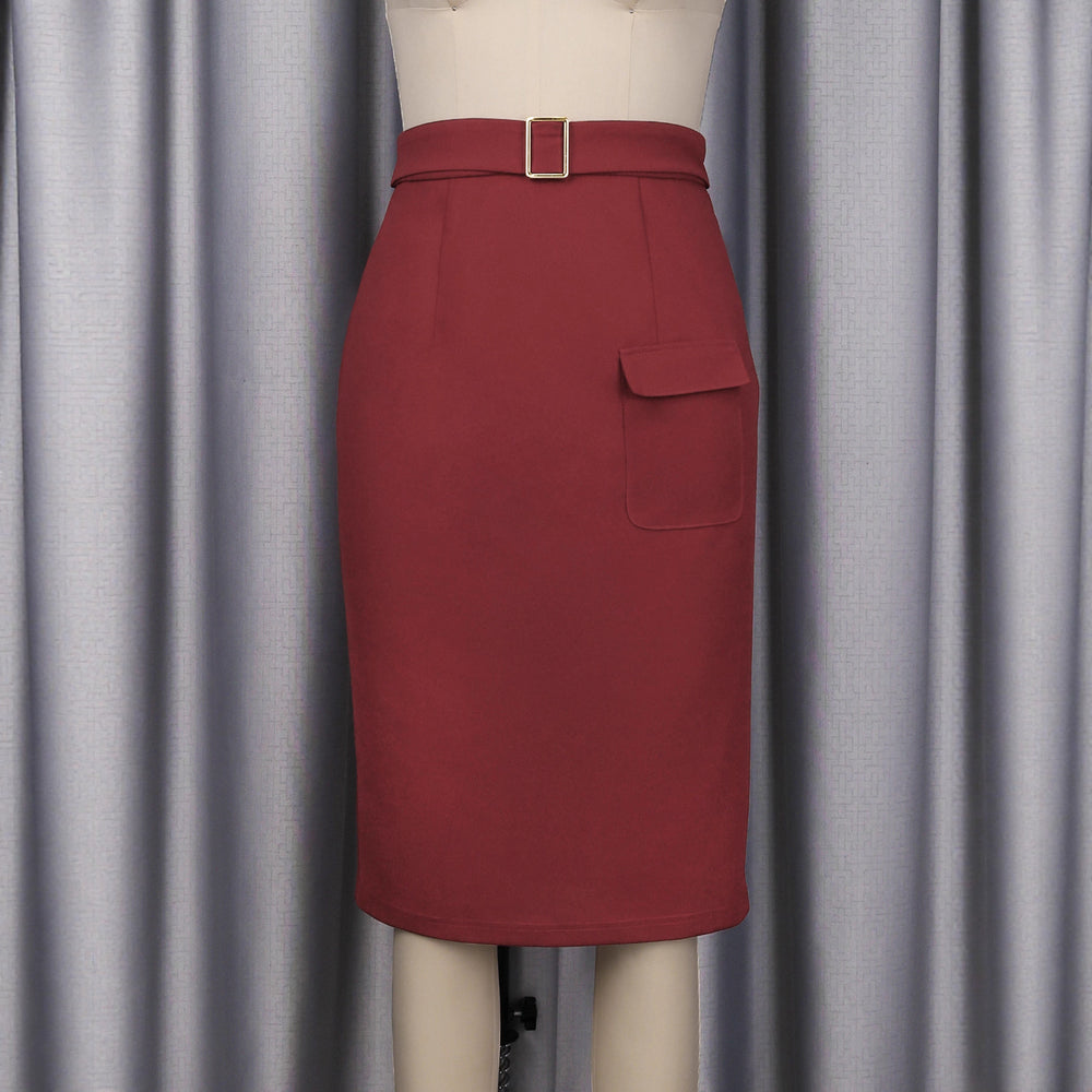 new arrivalhigh waist silmslimming look skirt elegantelegancework clothingeasiest for match slit hip skirt skirts
