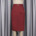 new arrivalhigh waist silmslimming look skirt elegantelegancework clothingeasiest for match slit hip skirt skirts