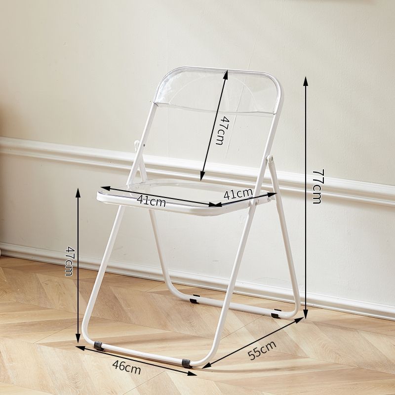 Casual foldable chair transparent crystal photo chair scandinavian acrylic fashion popular makeup stool backrest dining chair
