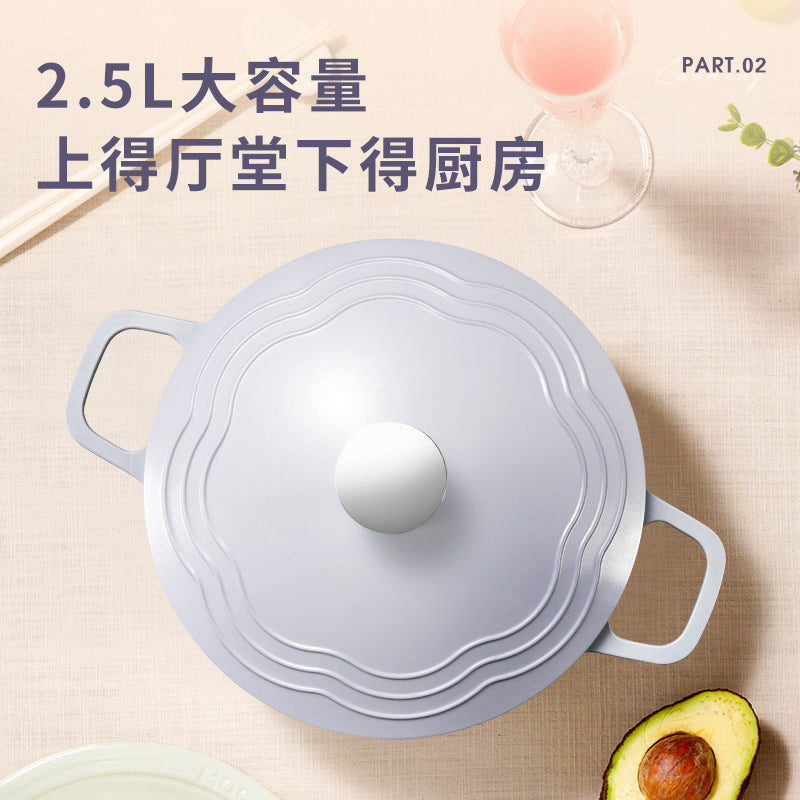 Enamel pot for home non-stick kitchen double ear soup pot induction cooker neutral large capacity soup pot in stock wholesale
