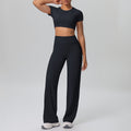Cloud-feel quick-dry cropped tank top with built-in bra yoga set - women's two-piece outfit for outdoor leisure, running, sports, and fitness