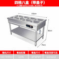 Commercial food warmer table, stainless steel warming cart, breakfast shop equipment, canteen serving counter
