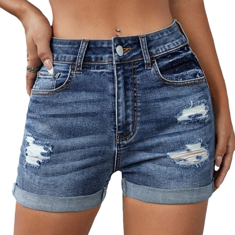 Amazon denim shorts: new, stylish, versatile, and chic high-waisted ripped and rolled hem jeans for work and casual wear