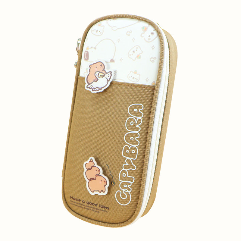 New Kapibara large-capacity pencil case high-value girl primary school stationery box junior high school girl cute pencil case