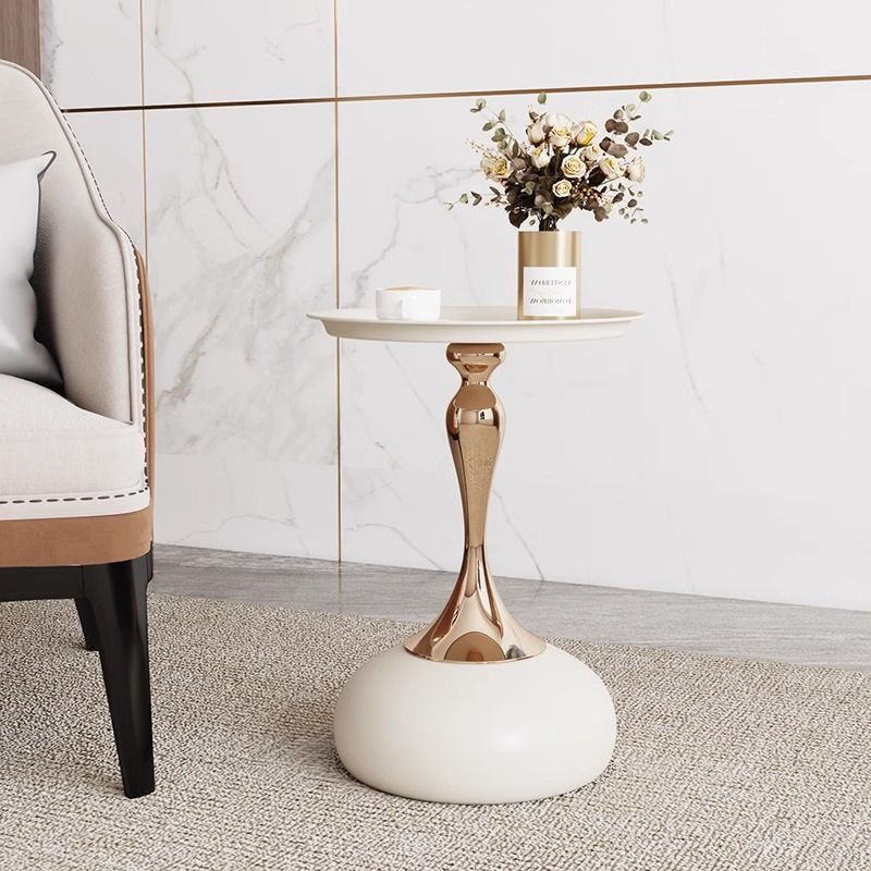 European style iron side table small apartment for home living room sofa side small waist french coffee table bedroom bedside small round table