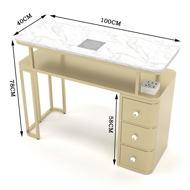 Nail art light luxury vacuum cleaner table single multi-function marble suit nail salon popular double table chair chair