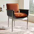 Italian normcore fabric dining chair designer house restaurant saddle leather single chair for home tea room armrest desk chair