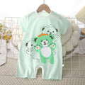 Short romper - three little bears green