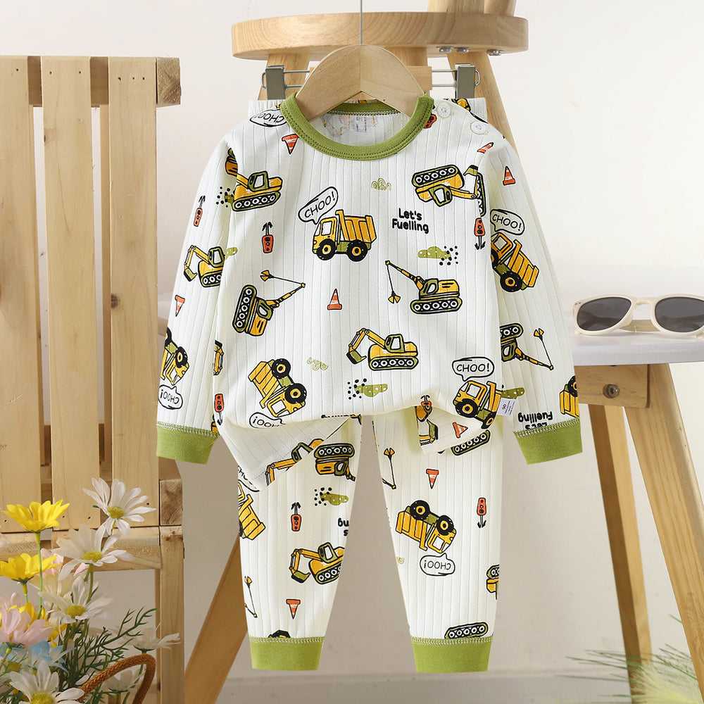 Kids' cotton underwear set - new spring collection: boys' thermal underwear, girls' pajamas, and children's loungewear