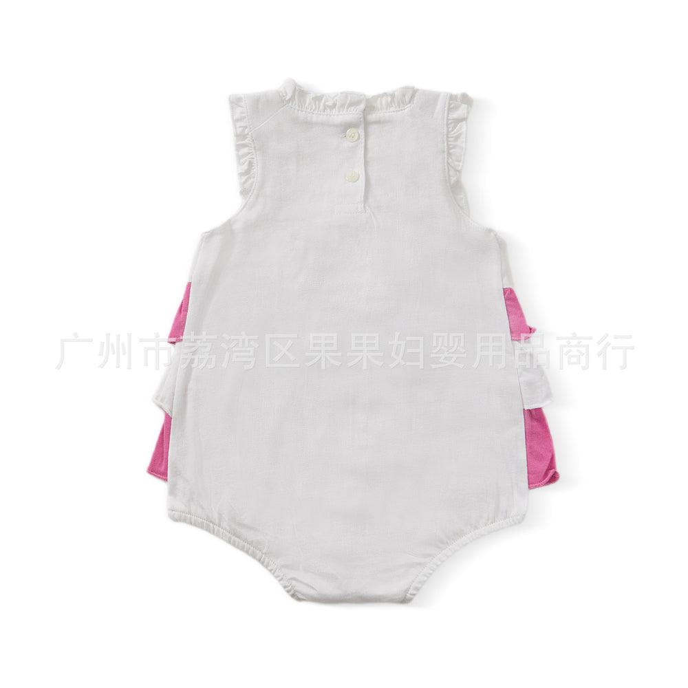 Export children's clothing baby bag butt shirt pure cotton bottom newborn khaki baby sleeveless vest summer one-piece
