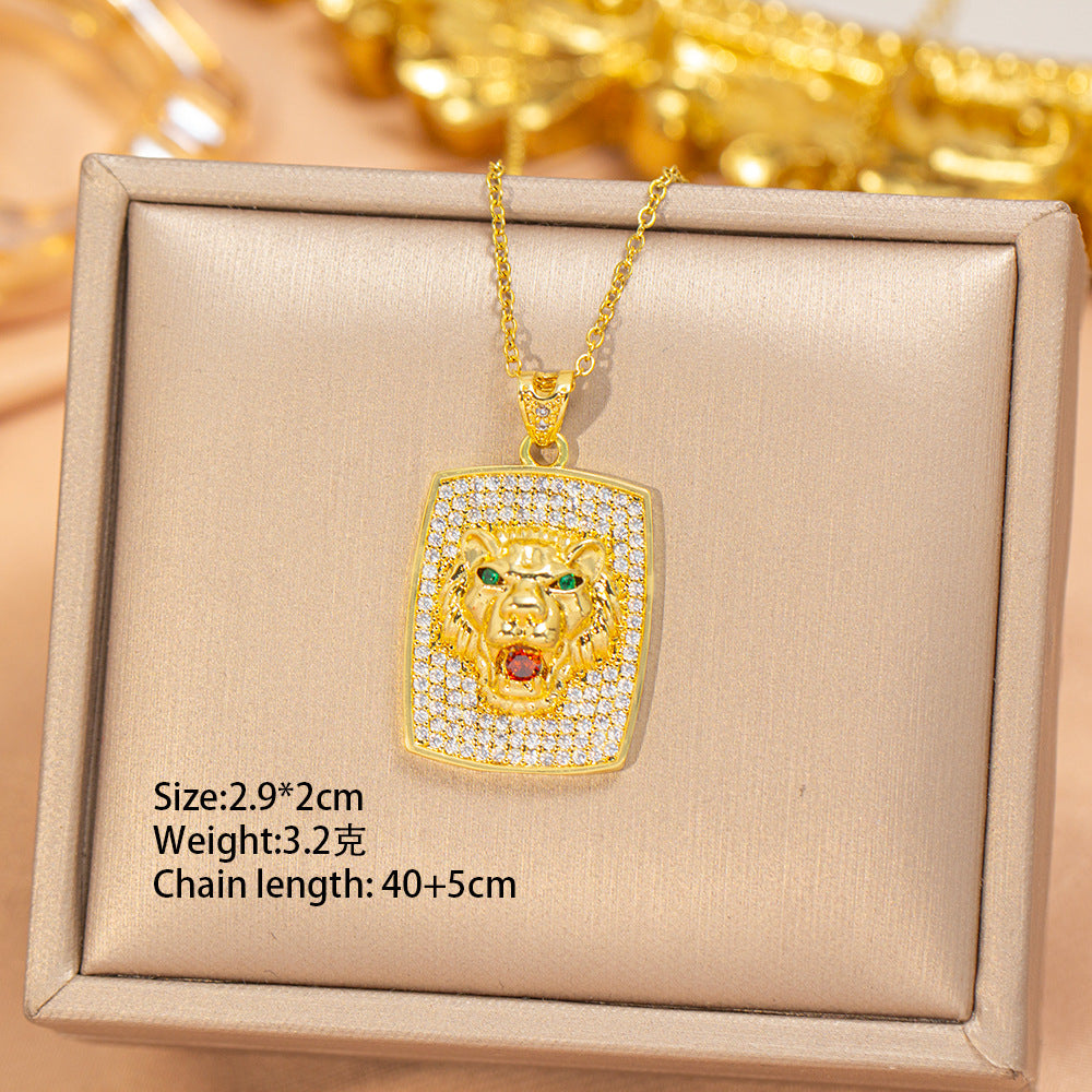 [titanium steel] fashionnew arrivalstylish leopard necklace light luxury fashion high-end full diamond cross-border clavicle chain accessories