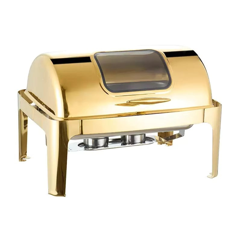 Gold-plated stainless steel buffet warming cabinet - commercial warming oven for hotel breakfast buffets