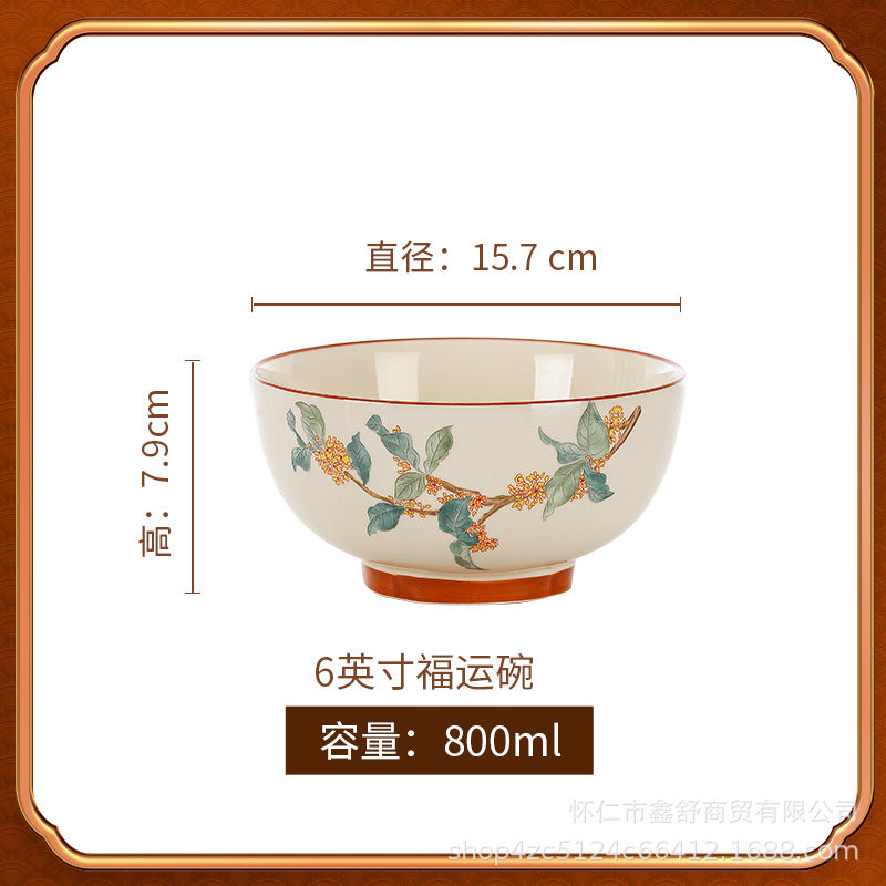 New chinese style ceramic dinnerware set for home use - 2026 collection: bowls, plates, dinnerware, noodle bowls, and soup bowls - complete set