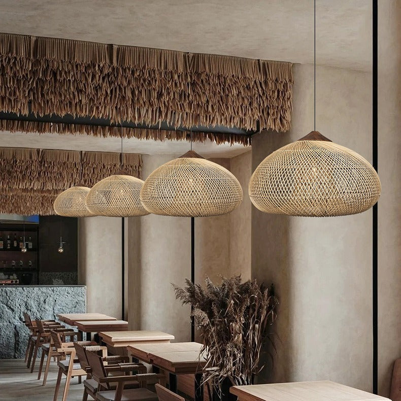 Wabi Silent Wind Retro Chandelier B & B Restaurant Tea Room Catering Clothing Store Rattan Designer Solid Wood Japanese Decorative Light