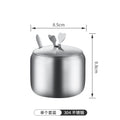 304 stainless steel spice jar set - rotating kitchen condiment organizer for home use - includes sugar, pepper, and seasoning containers