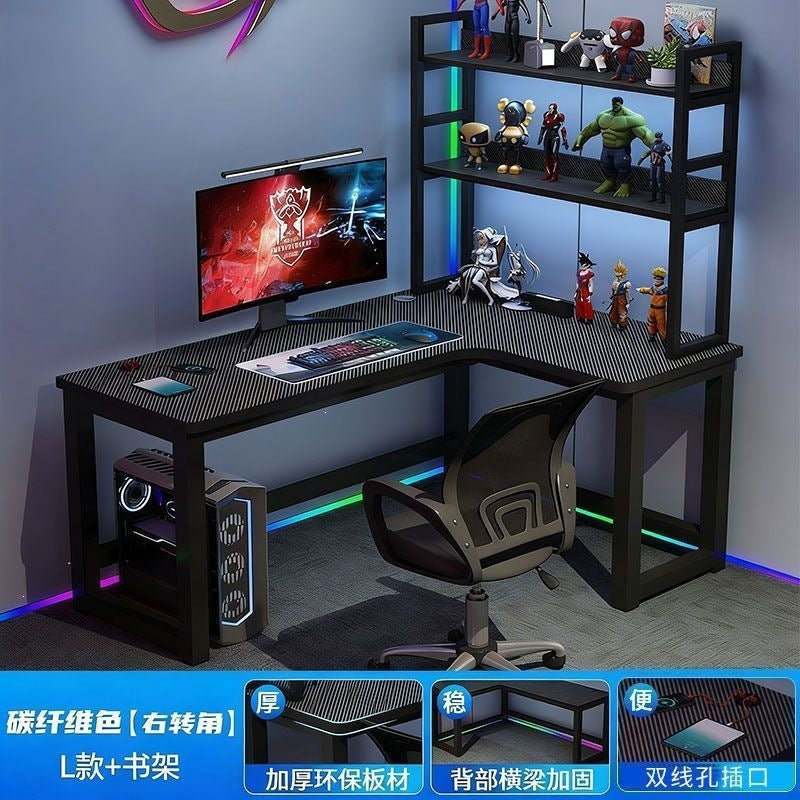 Corner gaming desk double computer desk desktop home desk bookshelf combination bedroom office desk writing desk gaming