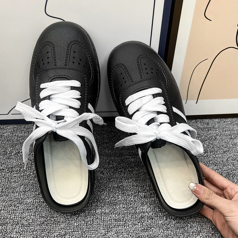 2025 spring/summer new collection: closed-toe loafers - stylish, minimalist, slip-on, korean-style flat rope-tie half shoes
