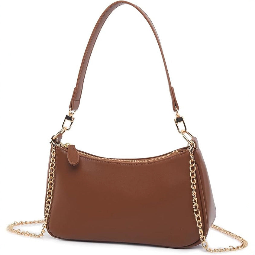 PU women's shoulder bag chain handbag large capacity multi-compartment crossbody commuter cosmetics storage bag