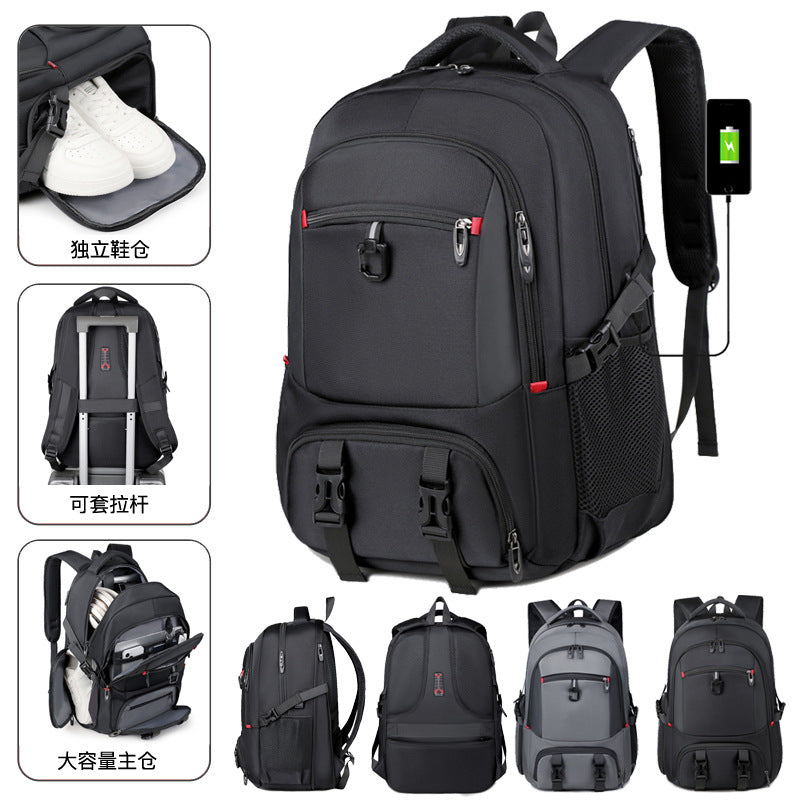 Short business trip backpack outdoor leisure sports student schoolbag large capacity multi-function USB computer bag