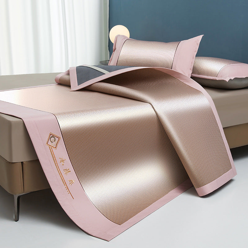 Summer Ice Silk Ice Rattan Mat Three-piece Set Summer Folding Washed Air Conditioning Mat Single Student Ice Not Cold Soft Mat