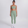 New criss-cross strap sports bra and leggings set - cloud-soft, quick-dry, compression yoga outfit for outdoor running and fitness