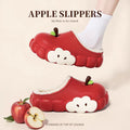 Cotton slippers women's winter 2025 new red apple slippers fleece-lined heattech indoor anti-slip baotou half slippers wholesale