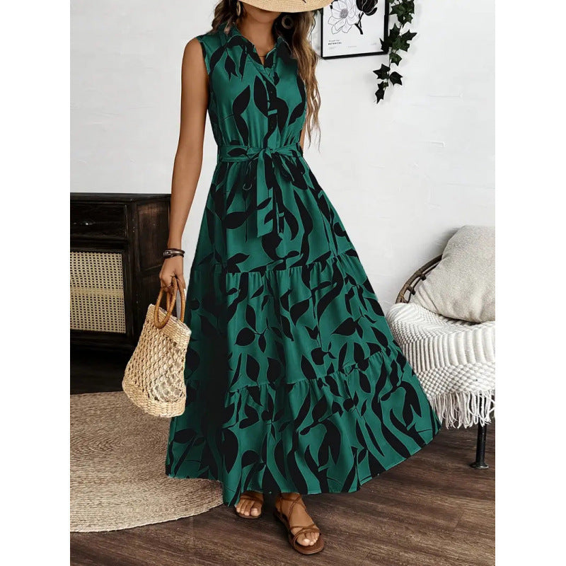 Shipped:  hot-selling women's printed long-sleeve dress for european and american cross-border e-commerce independent stores - export quality