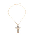 European and american cross-border jewelry: minimalist ins cross pendant necklace, unique and niche design, diamond-studded clavicle chain for women