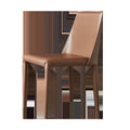 Italian minimalist saddle leather chair - modern luxury dining chair for home, designer backrest chair, wholesale stool