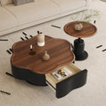 New arrival medieval style petal coffee table walnut cream style living room storage small apartment creative special-shaped combination