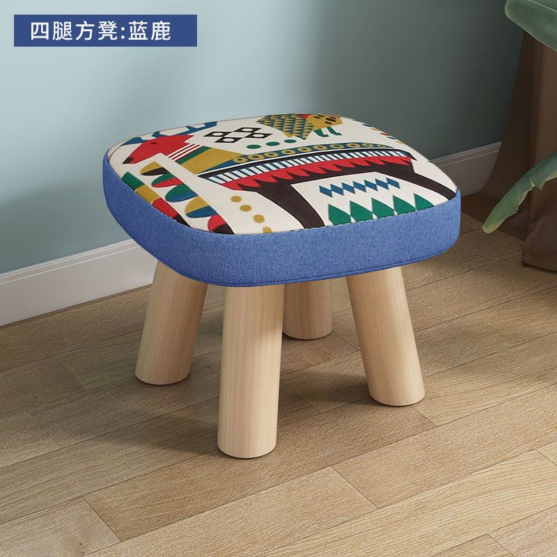 Cute children's cartoon creative eating small bench small stool household solid wood round stool sofa hair stool baby chair