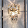 Postmodern crystal wall lamp - luxury champagne gold bedroom bedside light - creative living room tv background wall corridor lighting