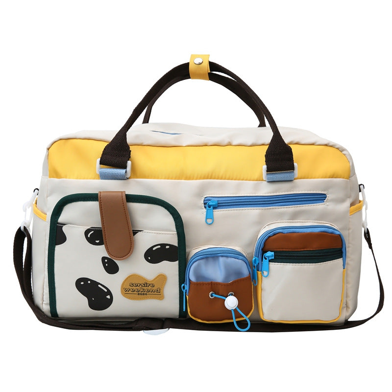 Sports fitness bag dry and wet separation independent shoe compartment large capacity short-distance storage luggage bag dopamine travel bag