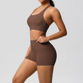 cloud-feeling tight yoga sports vest bubble wrap bra hip-lifting shorts running fitness yoga clothes two-piece set