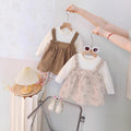 Girls' princess dress - new spring  collection: stylish two-piece look with cartoon rabbit design, cute and chic for baby girls