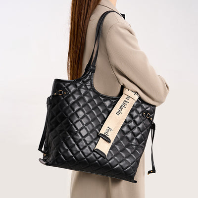 2025 new fashion diamond quilted large capacity tote bag - trendy, versatile, and perfect for commuting. a chic shoulder bag/underarm bag for women
