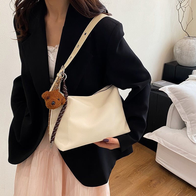 Cross-border high-end simple solid color underarm small square bag women's new fashion anti-splashing bag casual shoulder bag bag