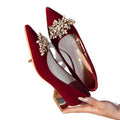 Wedding shoes bridal shoes 2026 new arrival red low-heeled women's shoes not tiring feet chinese xiuhe wedding shoes