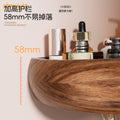 Walnut wood chinese style bathroom corner shelf - no drilling required - hand wash, toilet, and shower gel organizer