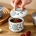 Creative ceramic underglaze dessert stew pot bird's nest tonic steamed egg bowl hotel restaurant high-looking small stew pot with lid