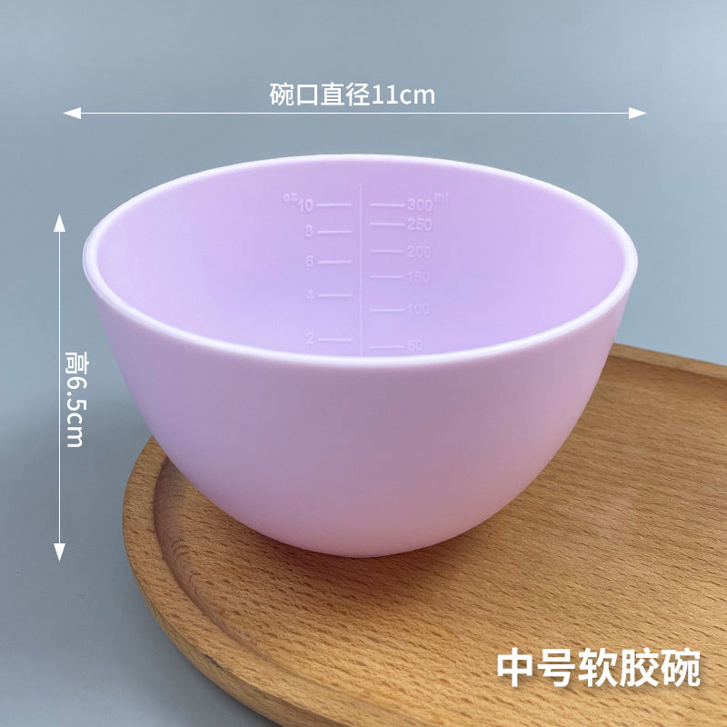 Beauty mask tool imitation silicone bowl mask bowl soft plastic bowl large, medium and small tpr material soft glue mask bowl