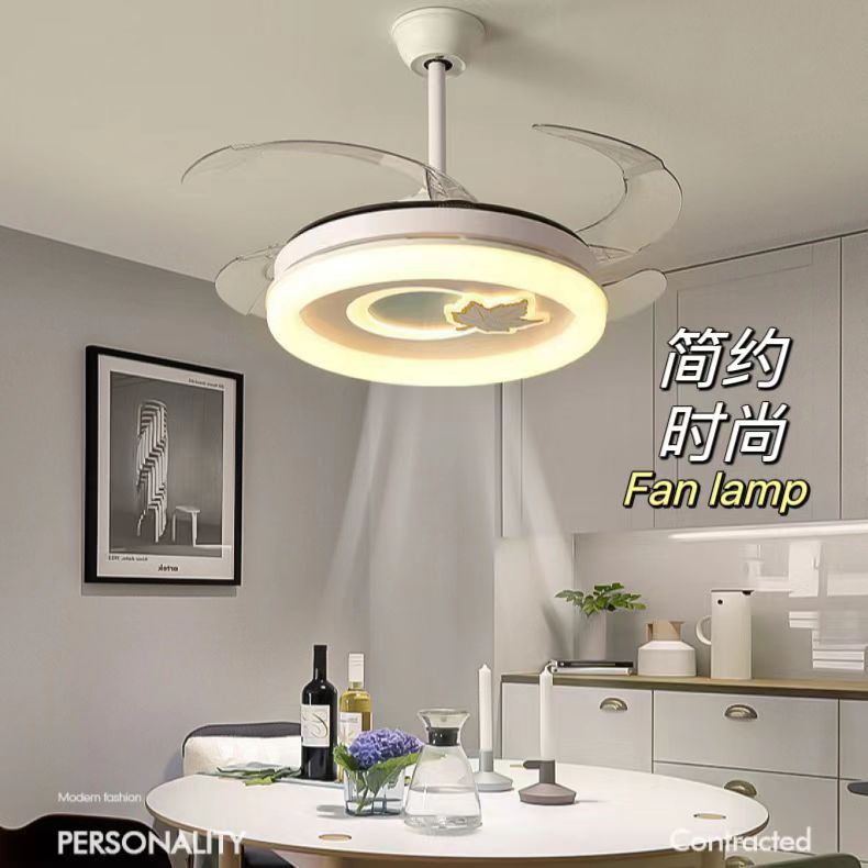 Various lights Round fan light Living room Dining room Bedroom Silent ceiling fan Integrated led Creative eye protection Ceiling light