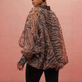 European and american cross-border women's fashion:  summer new arrival - leopard print v-neck lightweight loose long-sleeve shirt with a unique design
