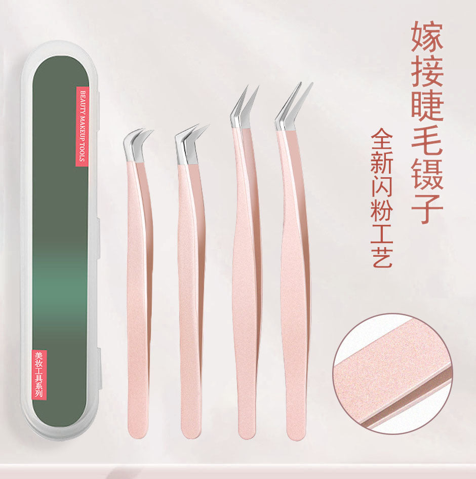 Glitter type grafted eyelash tweezers eyelash curler false eyelash tweezers eyelash tweezers poppy high precision factory wholesale