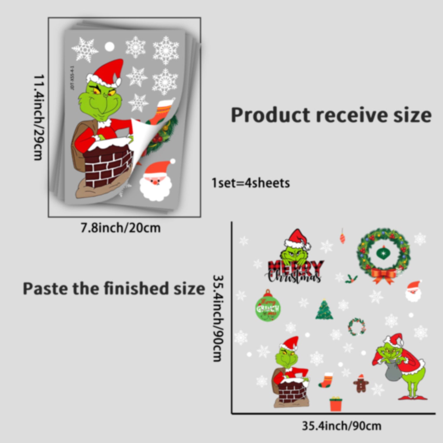 Cross-border   wall sticker Santa Claus snowman holiday glass window decoration sticker Glue-free static sticker